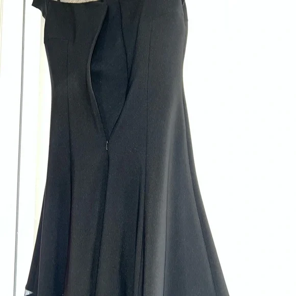 White House Black Market Black Mini Dress with Sheer Accents - Picture 5 of 6